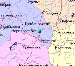Борисоглебск на карте